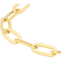 Olas d'Oro - 14K Yellow Gold Polished Oval Link Bracelet with Lobster Clasp - 6.48g Weight