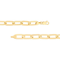 Olas d'Oro - 14K Yellow Gold Polished Oval Link Bracelet with Lobster Clasp - 6.48g Weight