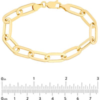 Olas d'Oro - 14K Yellow Gold Polished Oval Link Bracelet with Lobster Clasp - 6.48g Weight