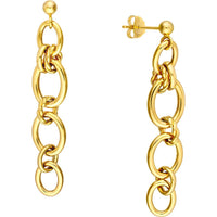 Olas d'Oro - 14K Yellow Gold Polished Oval Link Dangle Earrings - 5.75g Total Weight