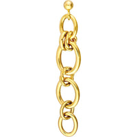 Olas d'Oro - 14K Yellow Gold Polished Oval Link Dangle Earrings - 5.75g Total Weight
