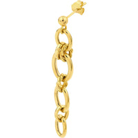 Olas d'Oro - 14K Yellow Gold Polished Oval Link Dangle Earrings - 5.75g Total Weight