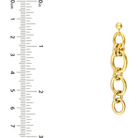Olas d'Oro - 14K Yellow Gold Polished Oval Link Dangle Earrings - 5.75g Total Weight