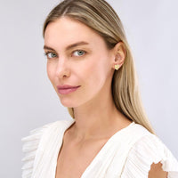 Olas d'Oro - 14K Yellow Gold Polished Puff Heart Stud Earrings
