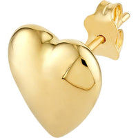 Olas d'Oro - 14K Yellow Gold Polished Puff Heart Stud Earrings