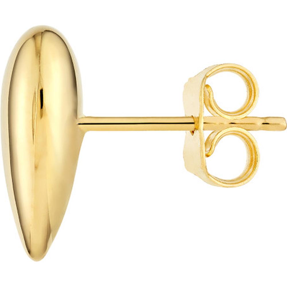 Olas d'Oro - 14K Yellow Gold Polished Puff Heart Stud Earrings