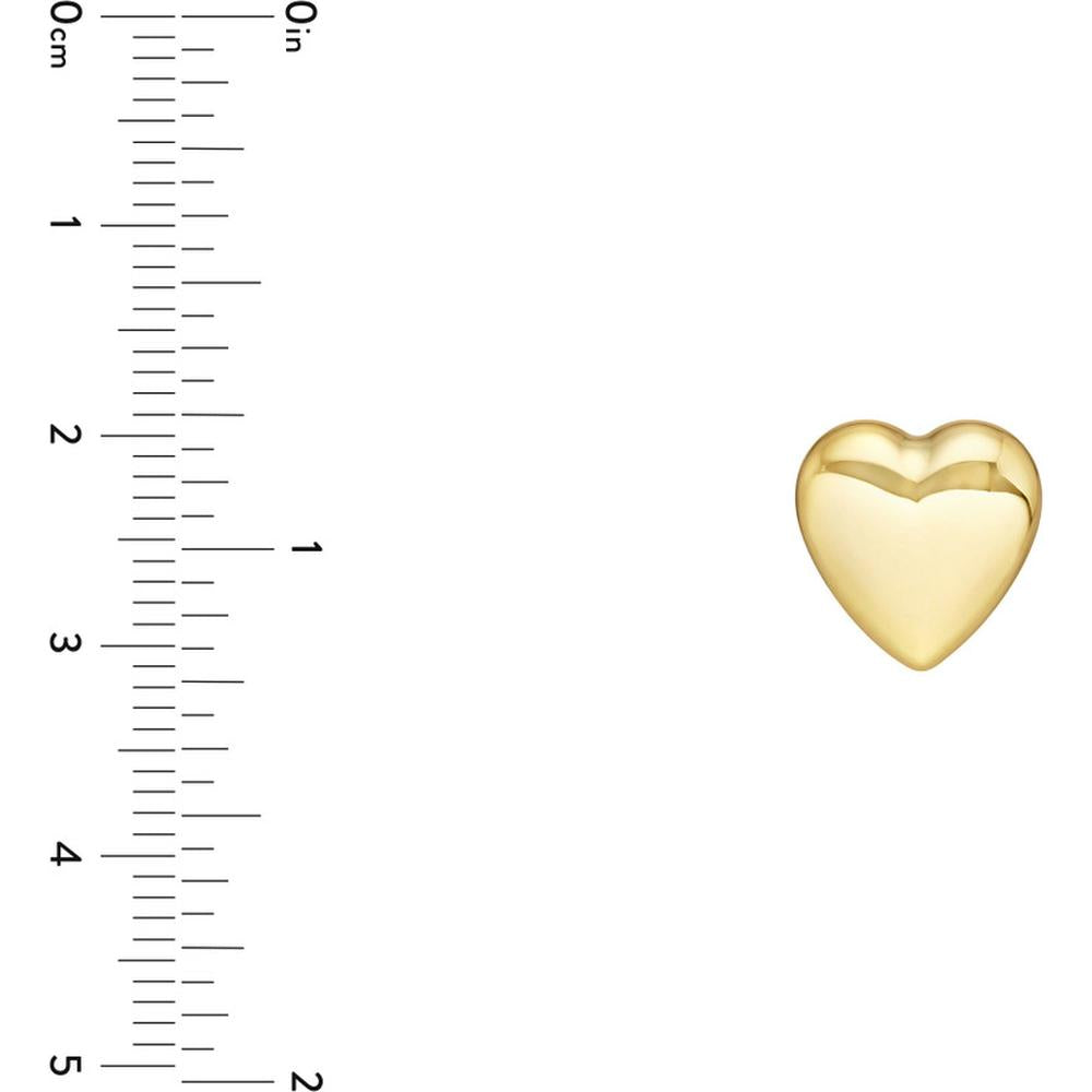 Olas d'Oro - 14K Yellow Gold Polished Puff Heart Stud Earrings