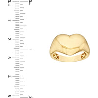 Olas d'Oro - 14K Yellow Gold Polished Puffed Heart Ring - Size 7