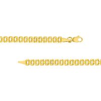 Olas d'Oro - 14K Yellow Gold Polished Railroad Link Chain Necklace - 18" Length - 8.7 Grams