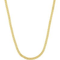 Olas d'Oro - 14K Yellow Gold Polished Railroad Link Choker Necklace - 10" Length, 4.55mm Width, 5g Weight