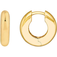 Olas d'Oro - 14K Yellow Gold Polished Round Hoop Earrings - 3.45g