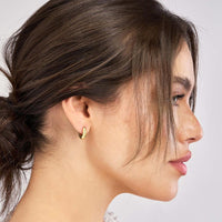Olas d'Oro - 14K Yellow Gold Polished Round Hoop Earrings - 3.45g