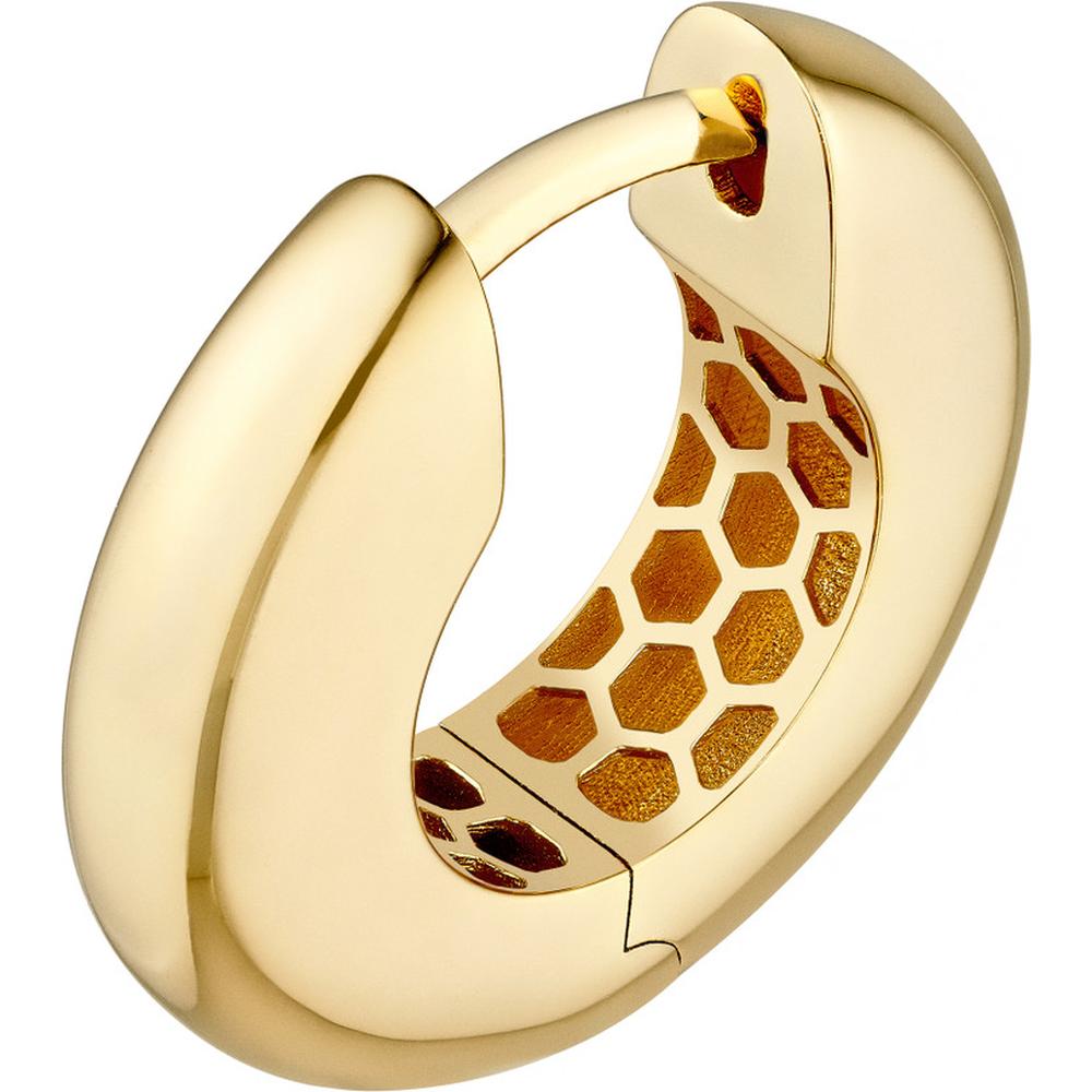 Olas d'Oro - 14K Yellow Gold Polished Round Hoop Earrings - 3.45g
