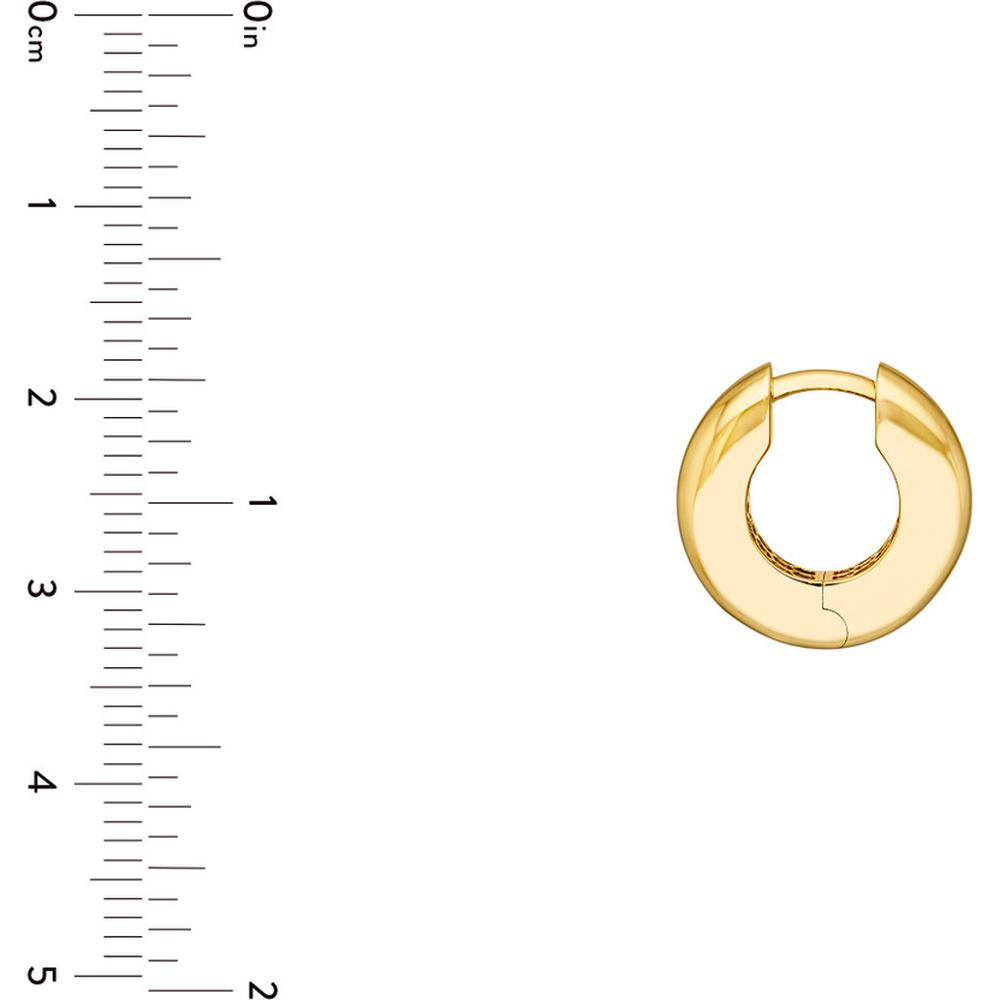 Olas d'Oro - 14K Yellow Gold Polished Round Hoop Earrings - 3.45g