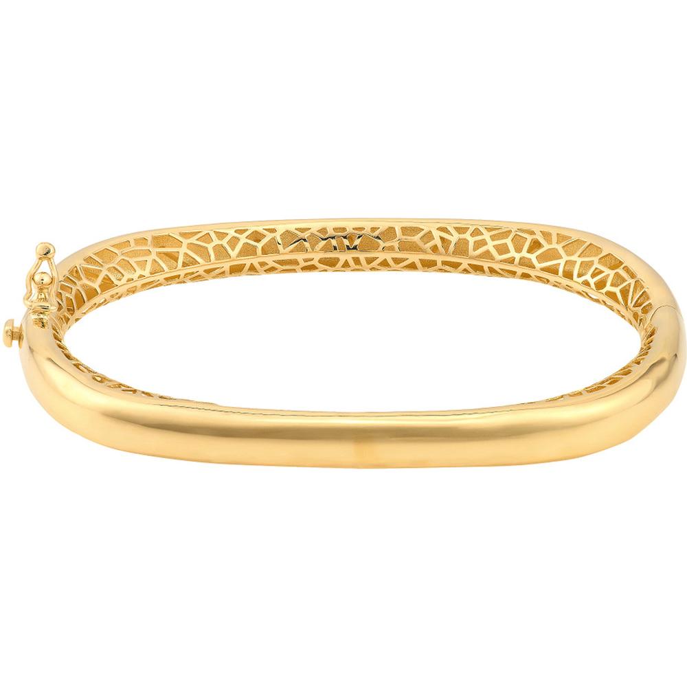 Olas d'Oro - 14K Yellow Gold Polished Semi Round Bangle Bracelet - 12.40g