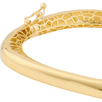 Olas d'Oro - 14K Yellow Gold Polished Semi Round Bangle Bracelet - 12.40g