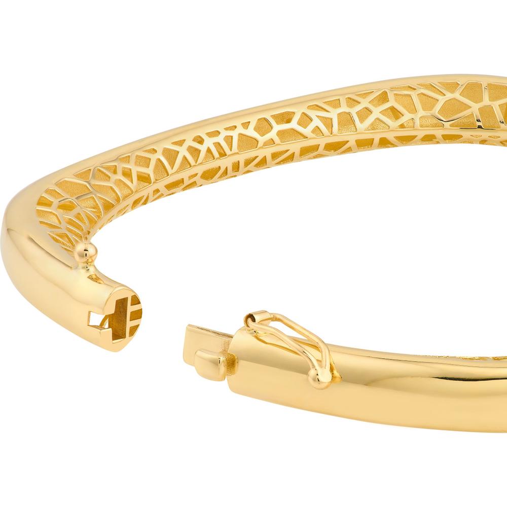 Olas d'Oro - 14K Yellow Gold Polished Semi Round Bangle Bracelet - 12.40g