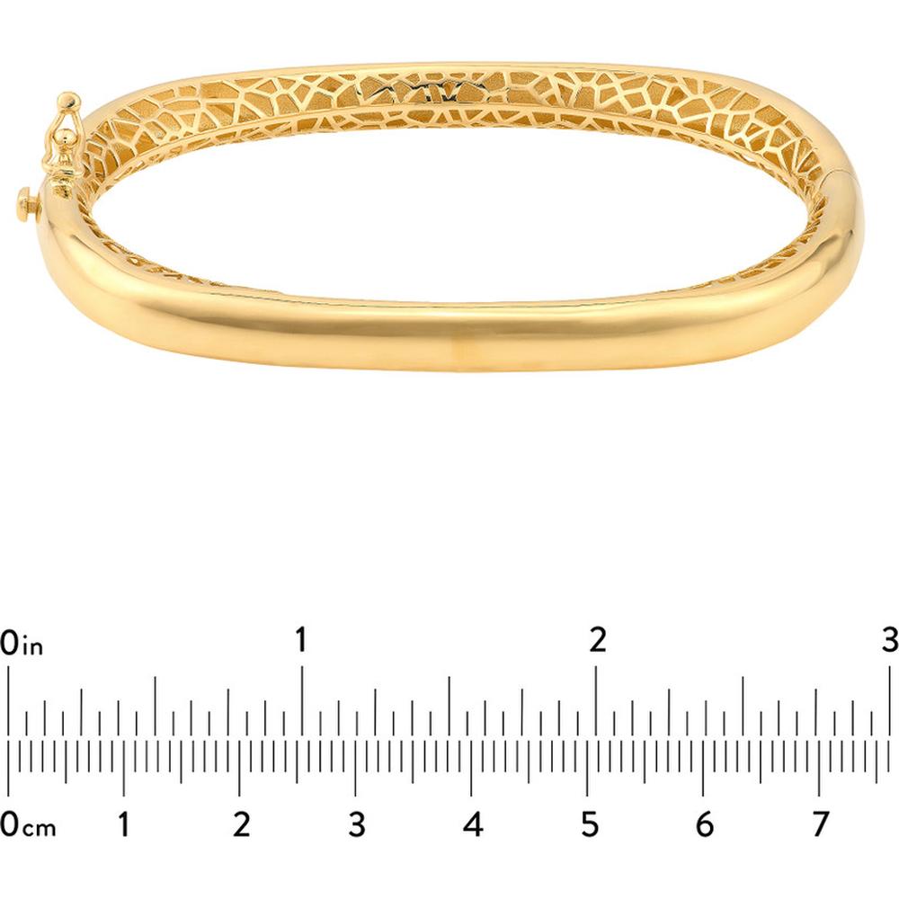 Olas d'Oro - 14K Yellow Gold Polished Semi Round Bangle Bracelet - 12.40g