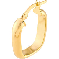 Olas d'Oro - 14K Yellow Gold Polished Square Hoop Earrings - 1.55g