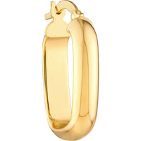 Olas d'Oro - 14K Yellow Gold Polished Square Hoop Earrings - 1.55g