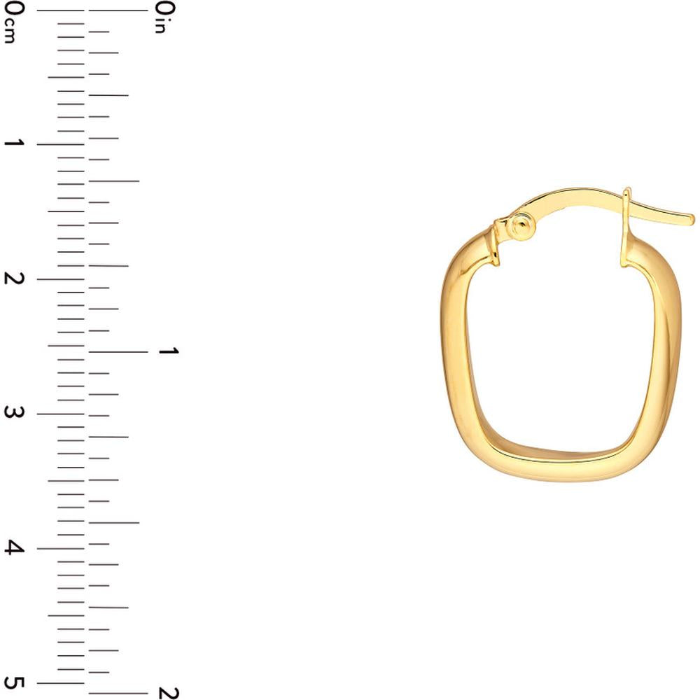 Olas d'Oro - 14K Yellow Gold Polished Square Hoop Earrings - 1.55g