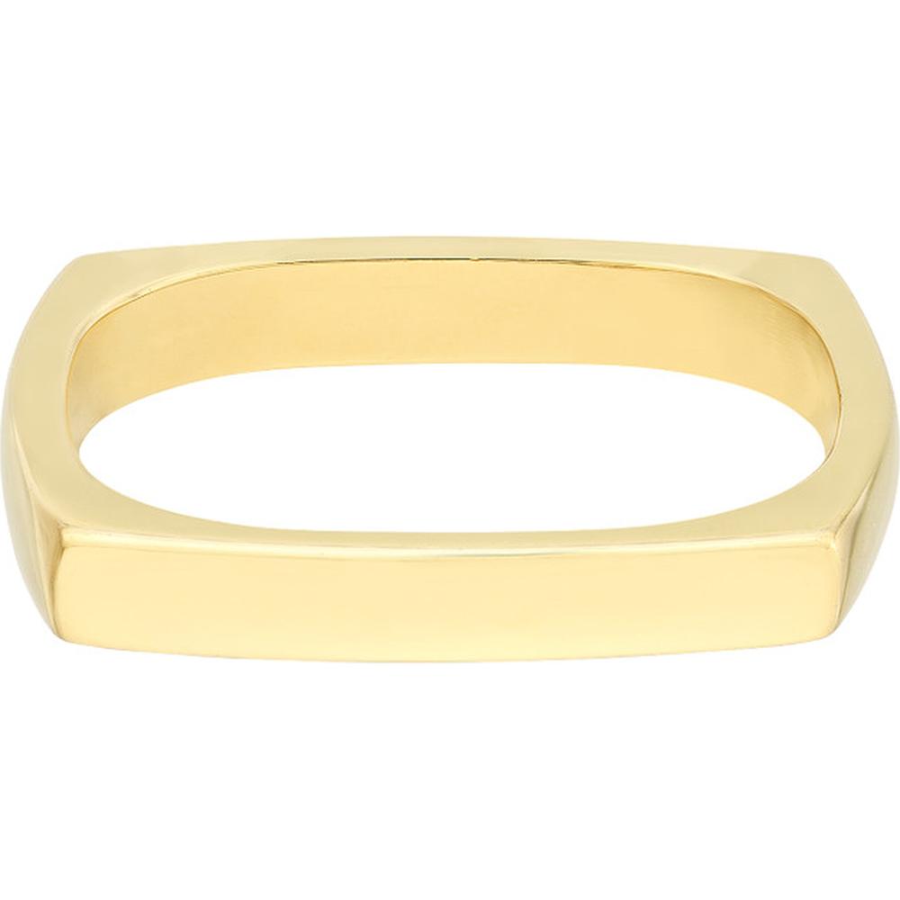 Olas d'Oro - 14K Yellow Gold Polished Square Stack Band Ring - Size 8