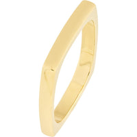 Olas d'Oro - 14K Yellow Gold Polished Square Stack Band Ring - Size 8