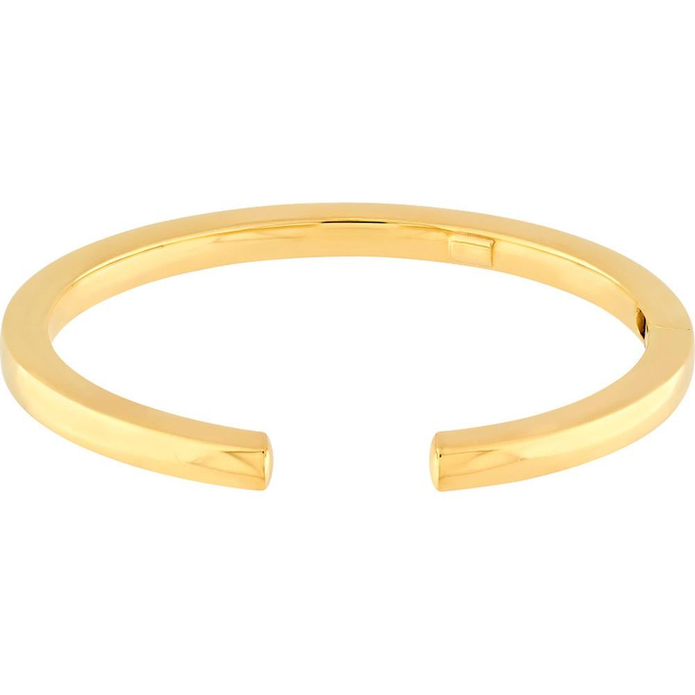 Olas d'Oro - 14K Yellow Gold Polished Squared Tube Cuff Bangle - 11.60g