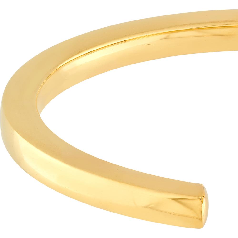 Olas d'Oro - 14K Yellow Gold Polished Squared Tube Cuff Bangle - 11.60g