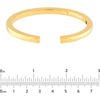 Olas d'Oro - 14K Yellow Gold Polished Squared Tube Cuff Bangle - 11.60g