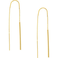 Olas d'Oro - 14K Yellow Gold Polished Stick Threader Earrings - Elegant Modern Design