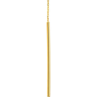 Olas d'Oro - 14K Yellow Gold Polished Stick Threader Earrings - Elegant Modern Design