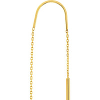 Olas d'Oro - 14K Yellow Gold Polished Stick Threader Earrings - Elegant Modern Design