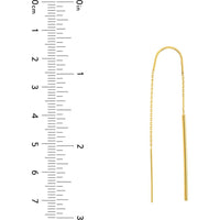 Olas d'Oro - 14K Yellow Gold Polished Stick Threader Earrings - Elegant Modern Design