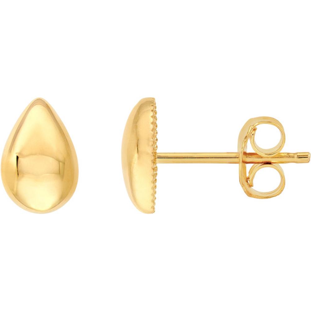 Olas d'Oro - 14K Yellow Gold Polished Teardrop Stud Earrings  5x9mm
