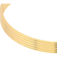 Olas d'Oro - 14K Yellow Gold Polished Textured Bangle with Hinge Closure - 7.45g