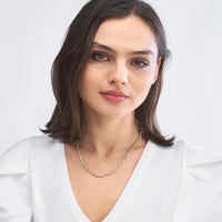 Olas d'Oro - 14K Yellow Gold Polished Textured Link Chain Necklace - 18" 6.5g