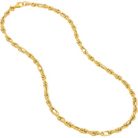 Olas d'Oro - 14K Yellow Gold Polished Textured Link Chain Necklace - 18" 6.5g