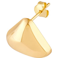 Olas d'Oro - 14K Yellow Gold Polished Triangular Stud Earrings - 3.11g Total Weight