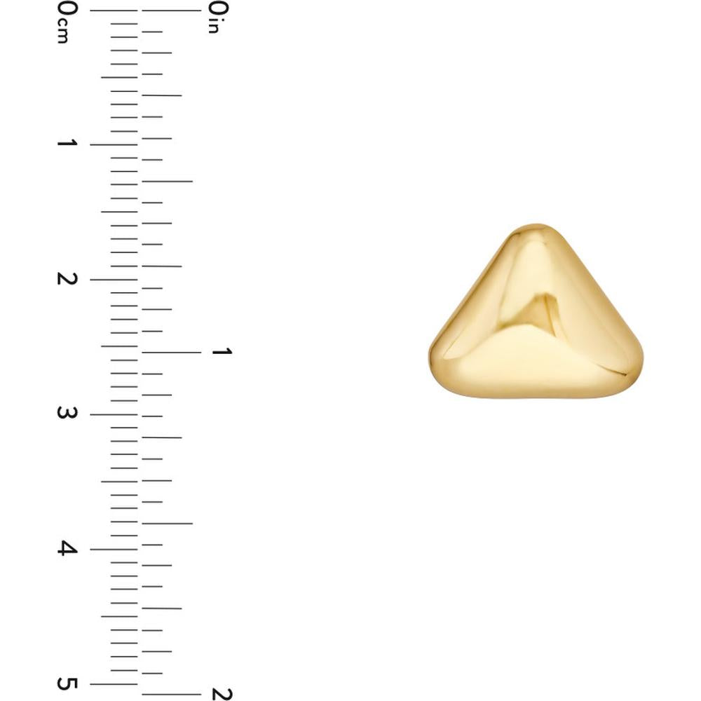Olas d'Oro - 14K Yellow Gold Polished Triangular Stud Earrings - 3.11g Total Weight
