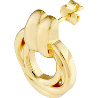 Olas d'Oro - 14K Yellow Gold Polished Triple Hoop Dangle Earrings - 5.11g Total Weight