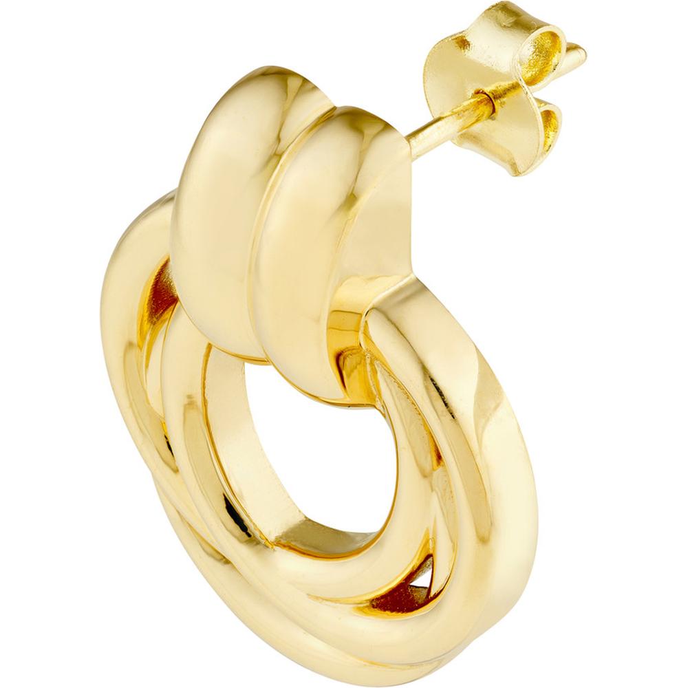 Olas d'Oro - 14K Yellow Gold Polished Triple Hoop Dangle Earrings - 5.11g Total Weight
