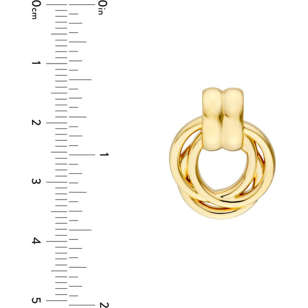 Olas d'Oro - 14K Yellow Gold Polished Triple Hoop Dangle Earrings - 5.11g Total Weight