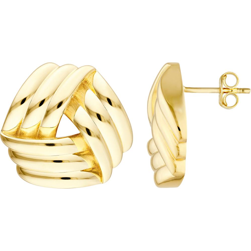 Olas d'Oro - 14K Yellow Gold Polished Triple Weave Earrings  6.85g