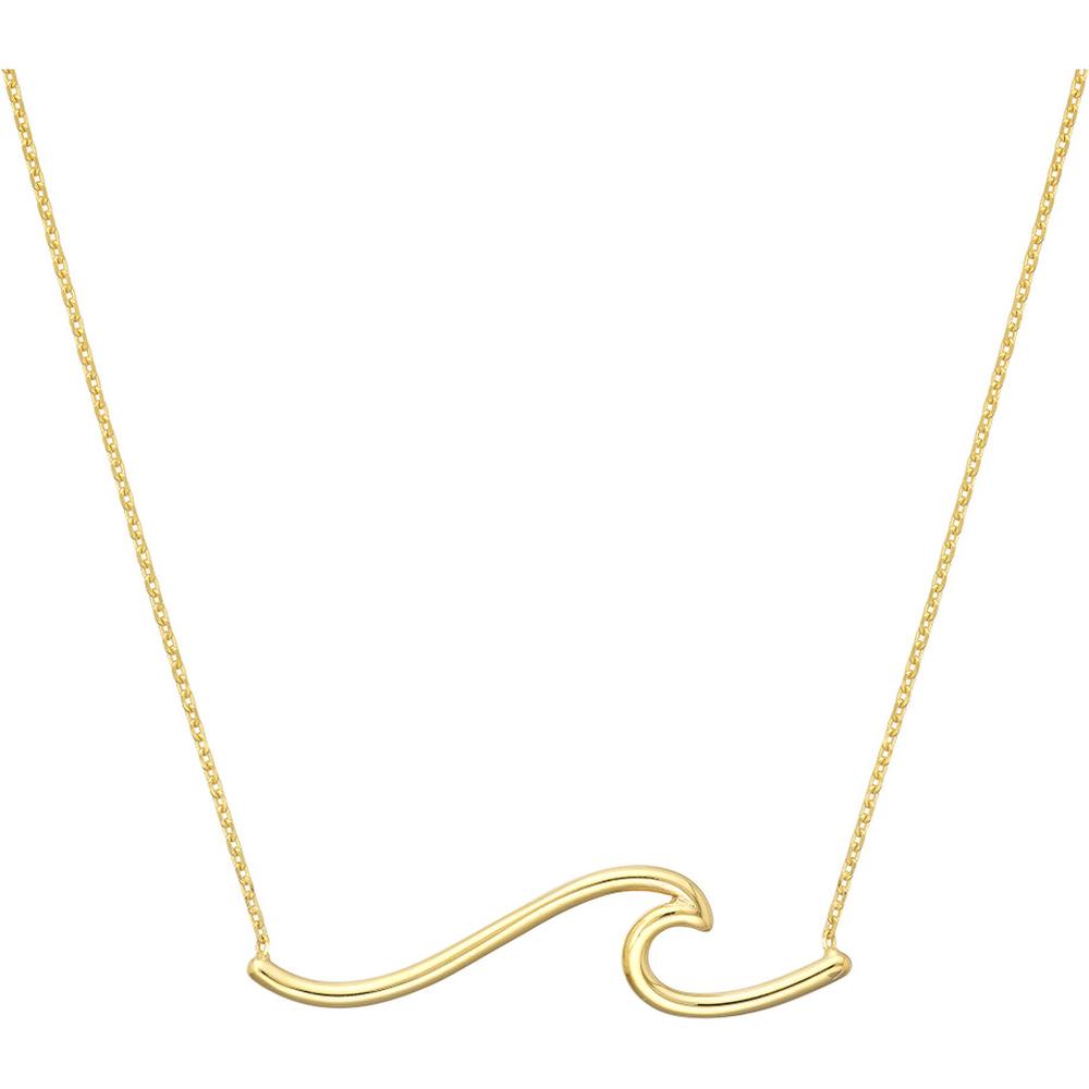 Olas d'Oro - 14K Yellow Gold Polished Wave Pendant Necklace  2.30g
