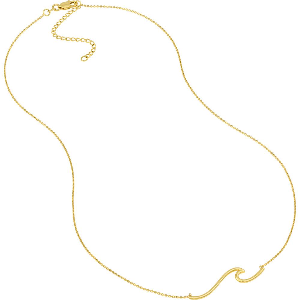 Olas d'Oro - 14K Yellow Gold Polished Wave Pendant Necklace  2.30g