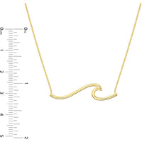 Olas d'Oro - 14K Yellow Gold Polished Wave Pendant Necklace  2.30g