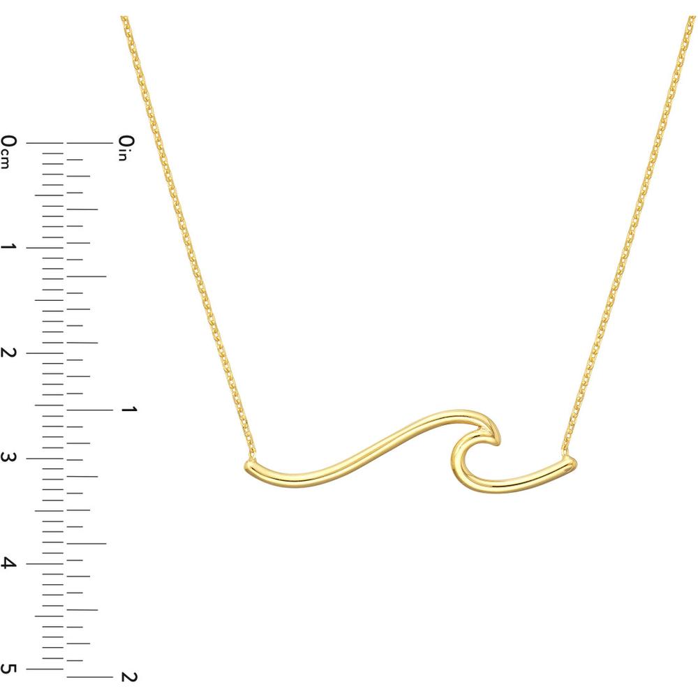 Olas d'Oro - 14K Yellow Gold Polished Wave Pendant Necklace  2.30g
