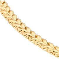 Olas d'Oro - 14K Yellow Gold Polished Wheat Link Bracelet with Fancy Spring Ring Closure - 11.41 Grams Weight