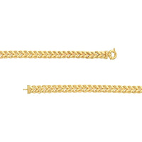 Olas d'Oro - 14K Yellow Gold Polished Wheat Link Bracelet with Fancy Spring Ring Closure - 11.41 Grams Weight